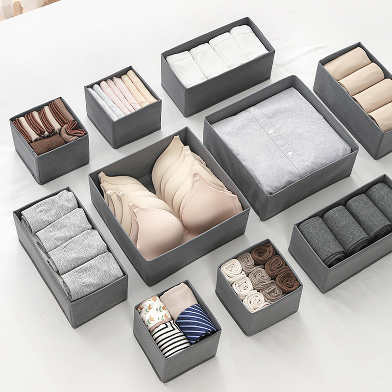 Drawer Organizer Peg - กล่องจัดระเบียบลิ้นชัก ผ้าไม่ถักทอ สำหรับเสื้อผ้า ชุดชั้นใน ตู้เสื้อผ้า ตัวแบ่งช่องแบบพับได้