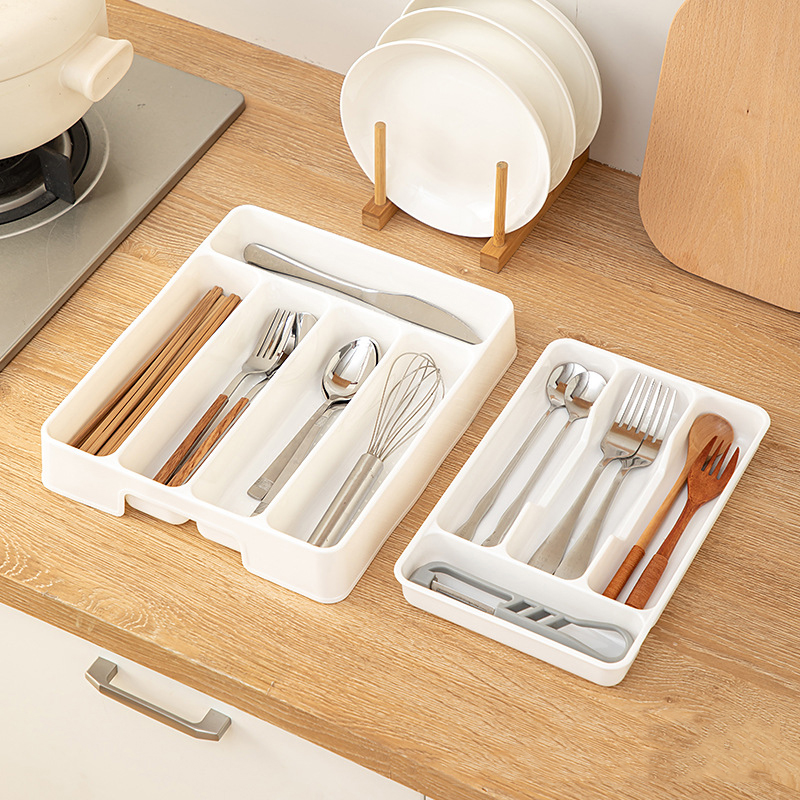 Drawer Organizer Peg - 4/5 ตารางตู้ครัวตะเกียบและบนโต๊ะอาหารกล่องเก็บมีดช้อนส้อม Divider Organizer มีดส้อมลิ้นชัก