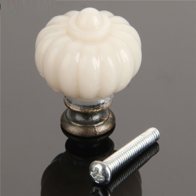 1Pc อะคริลิคงาช้างสีขาวฟักทองม - Furniture Hardware Latch บทวิจารณ์และราคา