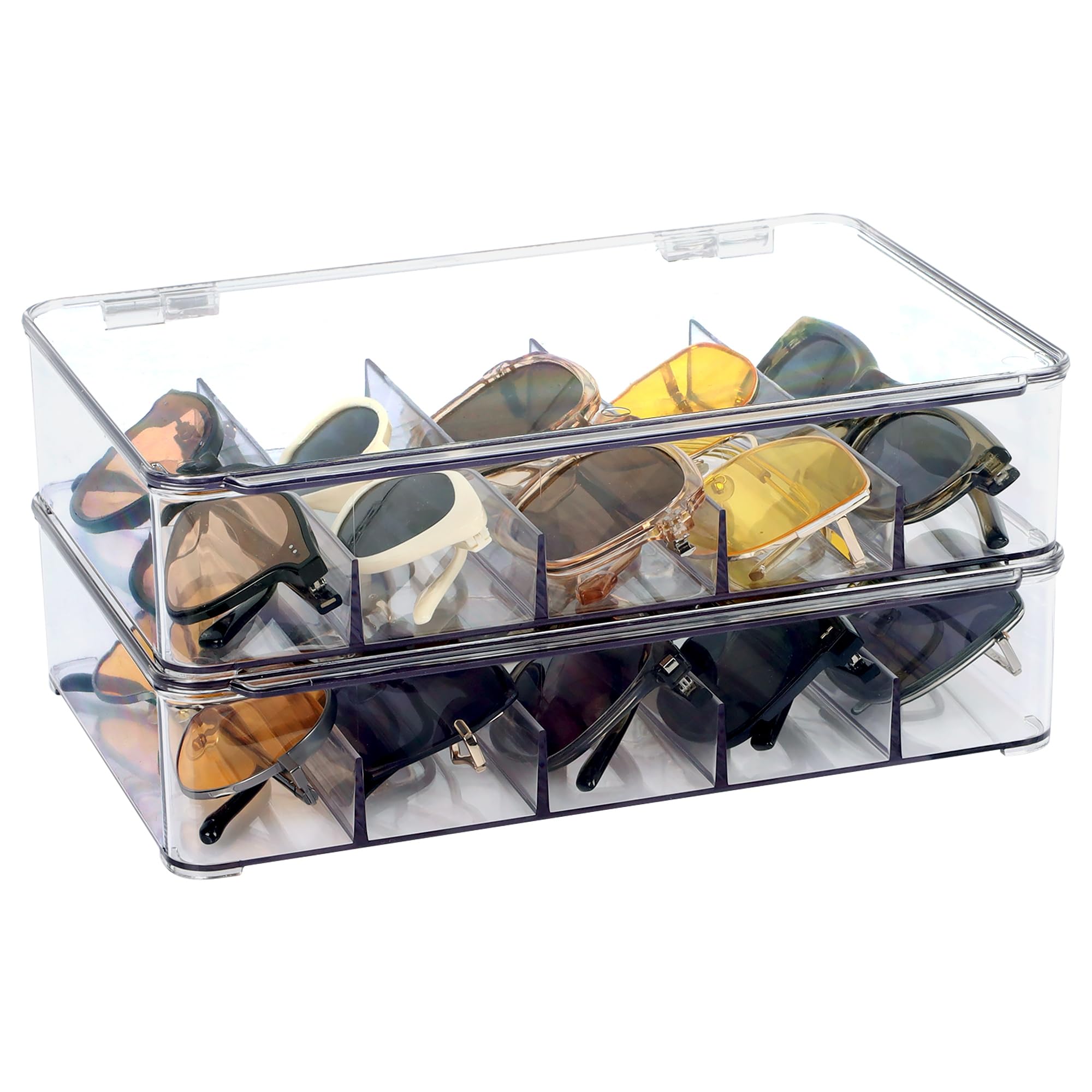 กล่องเก็บแว่นตาพลาสติกแบบซ้อนไ - Drawer Organizer Peg บทวิจารณ์และราคา
